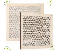Chunful 2 Pcs Wood Ceiling Vent Covers Fit 10 x 10 Inches Decorative Vent Cover Grille with Mesh Filter 0.28 Inch Thick Paintable Wall Register for Sidewall Wall Home Bathroom Office, 2 Mounting Way