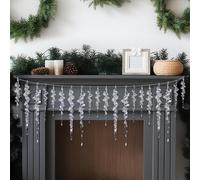 Chunful 20 Pcs Large Faux Icicles Ornament for Fireplace Decor Christmas Clear Acrylic Icicles Hanging Decoration for Mantel Window Door Xmas Winter Decor (10.2inch 9.8inch 7.1inch 6.5inch 5.1inch)