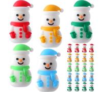 Chunful 25 Pcs Little Snowmen Figurines Christmas Tiny Snowman Statue Mini Snowman Figures for Table and Christmas Tree Decorations Hide and Seek Party Gifts Micro Landscape Ornaments Xmas Party
