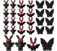 Chunful 25 Pcs Mini Mothman Figurines Three Styles Tiny Mothman Statue Small Moth Man Figures for Cake Garden Window Desktop Decor School Prizes Hide and S irthday Party Gifts Collectibles