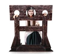 Chunful 4 Ft Pirate Theme Party Decoration Colonial Themed Events Favor Pillory Stocks Cardboard Cutout Stand-Up Life-Size Pillory Stocks Themed Photo Booth Backdrop Props for Halloween Theme Decor