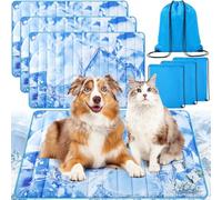 Chunful 4 Pack Dog Cooling Mat Water Injection Pet Cooling Mat for Dogs Cats with Storage Bags Washable and Foldable Pet Pad Summer for Small Medium Large Breeds of Doggy Bed Sofa Floor Car Seat (XL)