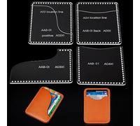 Chunful 4 Pcs Acrylic Leather Wallet Patterns Short Templates Drawings Kit Clear Sewing Templates Mold Tool for Purse Women Leather Handcrafts Lovers DIY Beginner