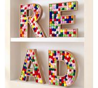 Chunful 4 Pcs Classroom Table Decorations Read Pompoms Letters Sign for Teachers 8 x 7 ″ Colorful Bulletin Board Tabletop Reading Corner Decor for Back to School Library Elementary High Pre School