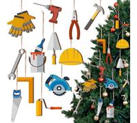 Chunful 48 Pcs Christmas Construction Tools Ornaments Decoration Christmas Tree Hanging Crafts for Home Farmhouse Party Decor Holiday Xmas Party Supplies Merry Xmas Winter