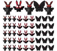 Chunful 50 Pcs Mini Mothman Figurines Three Styles Tiny Mothman Statue Small Moth Man Figures for Cake Garden Window Desktop Decor School Prizes Hide and S irthday Party Gifts Collectibles