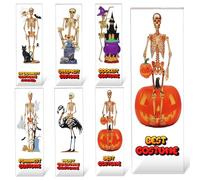 Chunful 6 Pack 7'' Acrylic Costume Contest Trophies Skeleton Skull Awards Funny Cute Personalized Trophy Bulk Prizes Medals for Halloween Costume Contest Party Supplies(7 x 2 Inches)