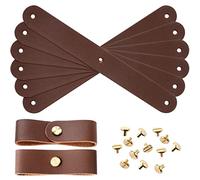 Chunful 6 Pcs Halter Breakaway Replacement Strap Breakaway Halter Replacement Straps Horse Leather(Brown)