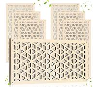 Chunful 6 Pcs Wood Ceiling Vent Covers Fit 4 x 10 Inches Decorative Vent Cover Grille with Mesh Filters 0.28 Inch Thick Paintable Wall Register for Sidewall Wall Home Bathroom Office, 2 Mounting Ways