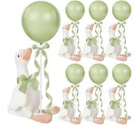 Chunful 6 Sets One Silly Goose 1st Birthday Decoration 11.8 Inch Soft Goose Stuffed Animal Birthday Hat with Balloon Table Decor Swan Stuffed Animal for Gifts (Sage Green)