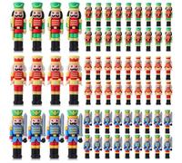 Chunful 60 Pcs Mini Christmas Nutcrackers Figures Miniature Nutcrackers Nutcracker Soldier Figurines Christmas Decorations for Tree Tabletop Home Collectible Decor Party Favors Gifts(Three Designs)