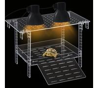 Chunful Extra Large Turtle Basking Platform Adjustable Fit for 16-19 Inch Wide 40 Breeder 75 Gallon Tank, Hanging Basking Platform for Aquatic Reptile Ramp Dock, Easy Climb, Turtle Tank Accessories