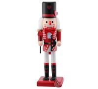 Chunful Valentine's Day Nutcracker Wooden Heart Nutcracker Figures Soldier Creative Collectible Gift for Valentine's Day Table Decor(10 Inch,Boy,Red)