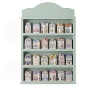 Chunful Vintage Spice Rack Wooden Village Style Hanging Display Jars Shelf