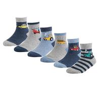 CHUNG Little Big Boys Cotton Socks Calf Crew Casual Dino Pattern 2020 Autumn Winter School Daily (5-8 Years, Car)