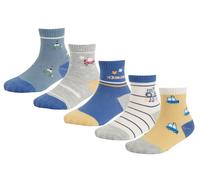 CHUNG Little Big Boys Cotton Socks Calf Crew Casual Dino Pattern Autumn Winter School Daily (3-5Y, 5Auto)