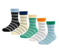 CHUNG Little Big Boys Cotton Socks Calf Crew Casual Dino Pattern Autumn Winter School Daily (3-5Y, 5Stripe)