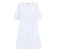 CHUNG Little Big Girls Vintage Victorian Nighties Modal Long Sleeve Lace Square Neck Nightdress Princess Nightgown (6-7 Years, 892 Bow)