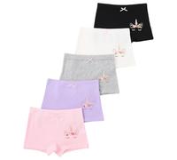 CHUNG Little Girls Kids Boyshorts Knickers Boxer Panties Cotton Soft Underwear Pack of 5 Unicorn766, 7Y