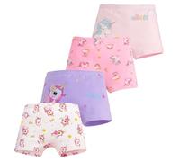 CHUNG Little Girls Kids Boyshorts Knickers Boxer Panties Cotton Underwear Pack of 4 Unicorn738, 5-6Y
