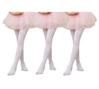 CHUNG Toddler Little Big Girls Dance Tights Soft Ballet Footed Pantyhose Class School Uniform Stretchy Durable Opaque,3 White,11-13Y