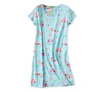 CHUNG Women Nightdress Ladies Nighties Short Sleeve Sleep Tee Shirt Soft Nightgown Cute Pattern Summer Sleepwear RV camping S