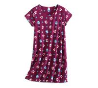 CHUNG Women Nightdress Ladies Nighties Short Sleeve Sleep Tee Shirt Soft Nightgown Cute Pattern Summer Sleepwear Purple Owl L