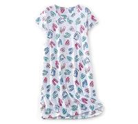 CHUNG Women Nightdress Ladies Nighties Short Sleeve Sleep Tee Shirt Soft Nightgown Cute Pattern Summer Sleepwear White Slipper S