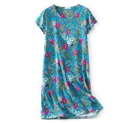 CHUNG Women Nightdress Ladies Nighties Short Sleeve Sleep Tee Shirt Soft Nightgown Cute Pattern Summer Sleepwear Rose Flower S