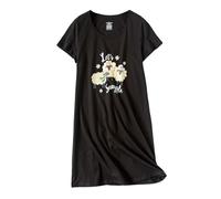 CHUNG Women Nightdress Ladies Nighties Short Sleeve Sleep Tee Shirt Soft Nightgown Cute Pattern Summer Sleepwear Black Sheep XL