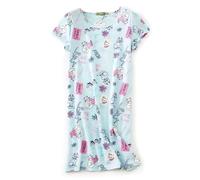 CHUNG Women Nightdress Ladies Nighties Short Sleeve Sleep Tee Shirt Soft Nightgown Cute Pattern Summer Sleepwear Lightblue Cat S