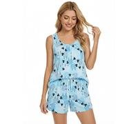 CHUNG Women's Short Pajama Set Cotton Tank Tee Top Pjs Shorts Cute Animals Print Summer Plus Size
