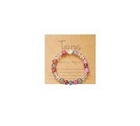 ChungLong0593 12 Constellation Zodiac Bracelet for Women, Astrology Beaded Bracelets with Crystal Accents, Personalized Horoscope Jewelry Gift for Birthday & Holiday, One Size, Stone, no gemstone