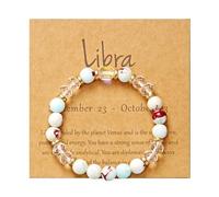 ChungLong0593 12 Constellation Zodiac Bracelet for Women, Astrology Beaded Bracelets with Crystal Accents, Personalized Horoscope Jewelry Gift for Birthday & Holiday, One Size, Stone, no gemstone