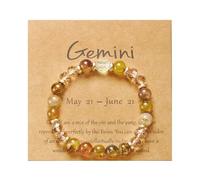 ChungLong0593 12 Constellation Zodiac Bracelet for Women, Astrology Beaded Bracelets with Crystal Accents, Personalized Horoscope Jewelry Gift for Birthday & Holiday, One Size, Stone, no gemstone