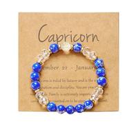 ChungLong0593 12 Constellation Zodiac Bracelet for Women, Astrology Beaded Bracelets with Crystal Accents, Personalized Horoscope Jewelry Gift for Birthday & Holiday, One Size, Stone, no gemstone