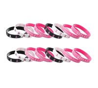 ChungLong0593 Breast Cancer Awareness Silicone Bracelets - Pink Ribbon Inspirational Wristbands with Hope/Faith Quotes - Support Charity, Gifts & Daily Wear, M, Silicone, no gemstone