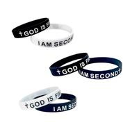 ChungLong0593 Christian Silicone Bracelet Set - God is First, I Am Second Inspirational Wristbands | Faith-Based Jewelry for Men/Women | Multi-Color Religious Gifts for Church, Youth Groups, Baptism