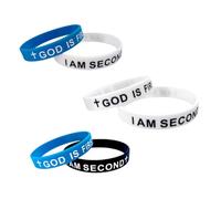 ChungLong0593 Christian Silicone Bracelet Set - God is First, I Am Second Inspirational Wristbands | Faith-Based Jewelry for Men/Women | Multi-Color Religious Gifts for Church, Youth Groups, Baptism