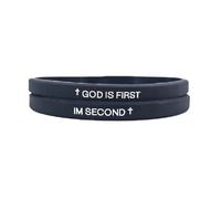 ChungLong0593 Christian Silicone Bracelet Set - God is First, I Am Second Inspirational Wristbands | Faith-Based Jewelry for Men/Women | Multi-Color Religious Gifts for Church, Youth Groups, Baptism