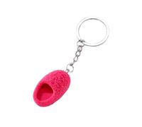 ChungLong0593 Cute Funny Resin Plush Slipper Keychain Colorful Cartoon Slipper Key Ring for Women, Red, Medium