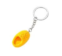 ChungLong0593 Cute Funny Resin Plush Slipper Keychain Colorful Cartoon Slipper Key Ring for Women, Yellow, Medium
