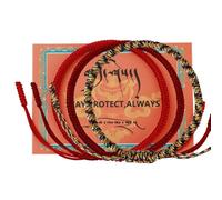 ChungLong0593 Handmade Braided Protection String Bracelet - Adjustable Red/Black/Navy Lucky Amulet with Blessing Totem & Greeting Card, Spiritual Jewelry for Men Women, One Size, Polyester, no