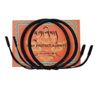 ChungLong0593 Handmade Braided Protection String Bracelet - Adjustable Red/Black/Navy Lucky Amulet with Blessing Totem & Greeting Card, Spiritual Jewelry for Men Women, One Size, Polyester, no