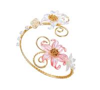 ChungLong0593 Handmade Gold Wire Wrap Arm Cuff for Women, Adjustable Floral Butterfly Seashell Upper Arm Bracelet, Boho Fairy Arm Band Bangle Wedding Beach Party Jewelry, One Size, Alloy, no gemstone