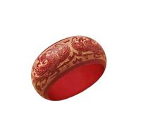 ChungLong0593 Handmade Vintage Carved Wooden Bangle Bracelet for Women, Ethnic Boho Wide Cuff with Floral/Geometric/Traditional Patterns, Natural Wood Statement Jewelry, One Size, Wood, no gemstone