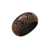 ChungLong0593 Handmade Vintage Carved Wooden Bangle Bracelet for Women, Ethnic Boho Wide Cuff with Floral/Geometric/Traditional Patterns, Natural Wood Statement Jewelry, One Size, Wood, no gemstone