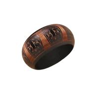 ChungLong0593 Handmade Vintage Carved Wooden Bangle Bracelet for Women, Ethnic Boho Wide Cuff with Floral/Geometric/Traditional Patterns, Natural Wood Statement Jewelry, One Size, Wood, no gemstone