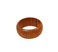ChungLong0593 Handmade Vintage Carved Wooden Bangle Bracelet for Women, Ethnic Boho Wide Cuff with Floral/Geometric/Traditional Patterns, Natural Wood Statement Jewelry, One Size, Wood, no gemstone
