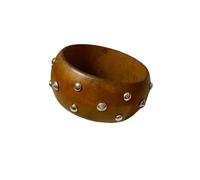 ChungLong0593 Handmade Vintage Carved Wooden Bangle Bracelet for Women, Ethnic Boho Wide Cuff with Floral/Geometric/Traditional Patterns, Natural Wood Statement Jewelry, One Size, Wood, no gemstone